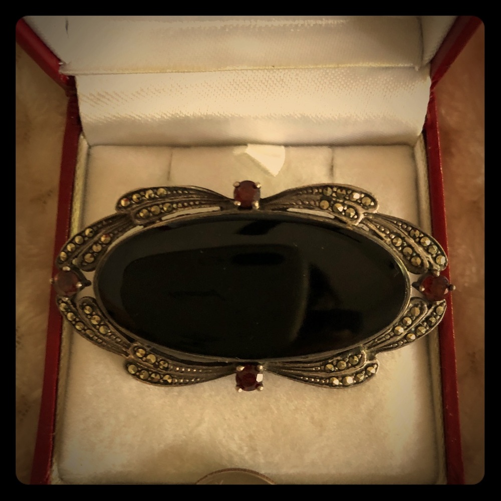 Rare and unique jet brooch